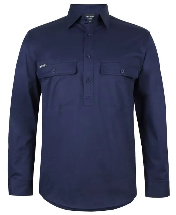 Picture of JB's L/S 150 G Stretch Close Front Work Shirt Navy