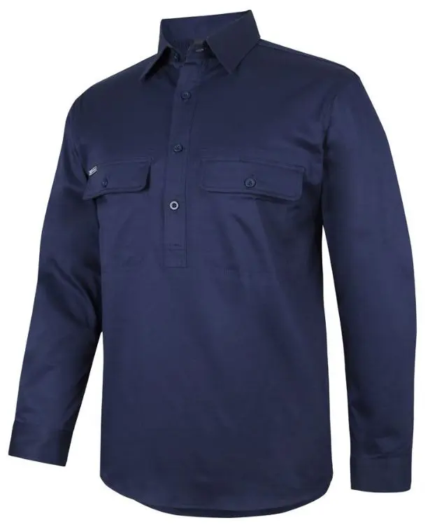 Picture of JB's L/S 150 G Stretch Close Front Work Shirt Navy