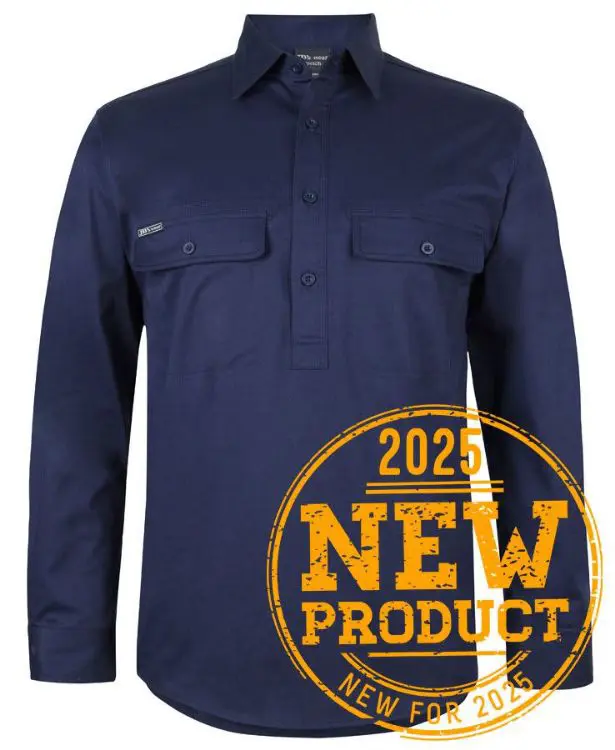 Picture of JB's L/S 150 G Stretch Close Front Work Shirt Navy