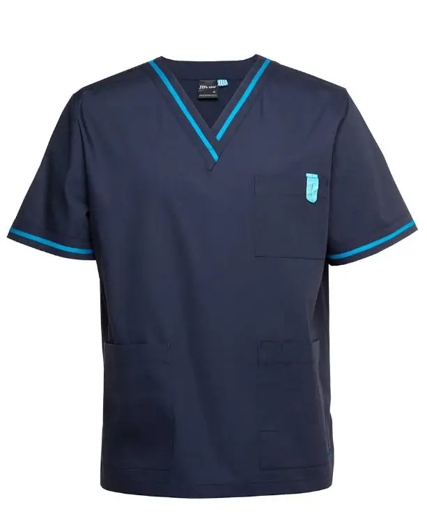Picture of JB's Contrast Unisex Scrubs Top Navy/