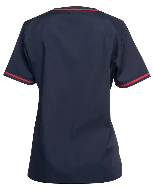 Picture of JB's Contrast Ladies Scrubs Top Navy/
