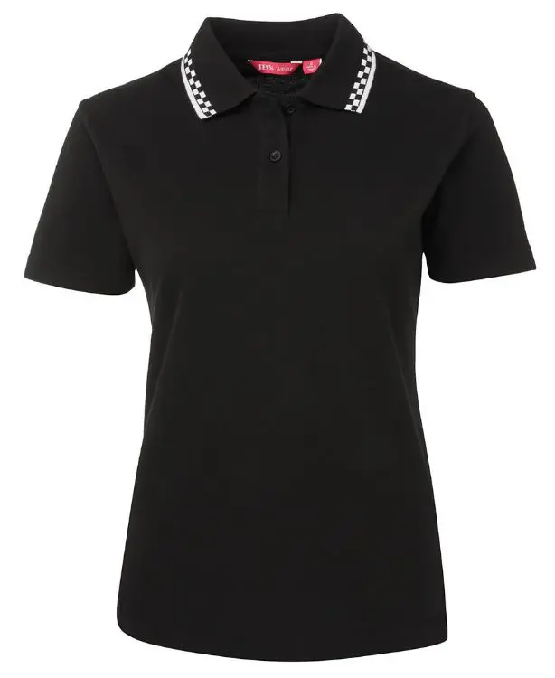 Picture of JB's Ladies Chef Polo Black/White