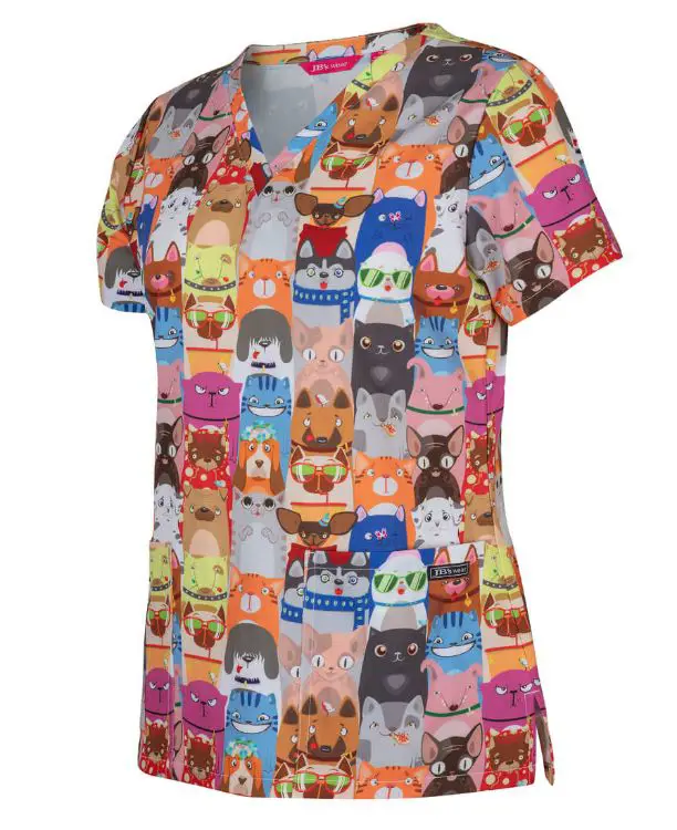 Picture of JB's Ladies Scrub Top Printed