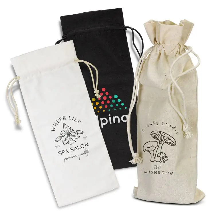 Picture of Cotton Wine Drawstring Bag