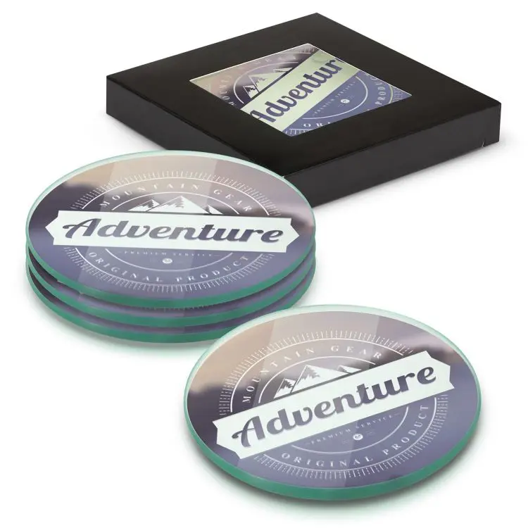 Picture of Venice Glass Coaster - Set of 4 - Round - Full Colour
