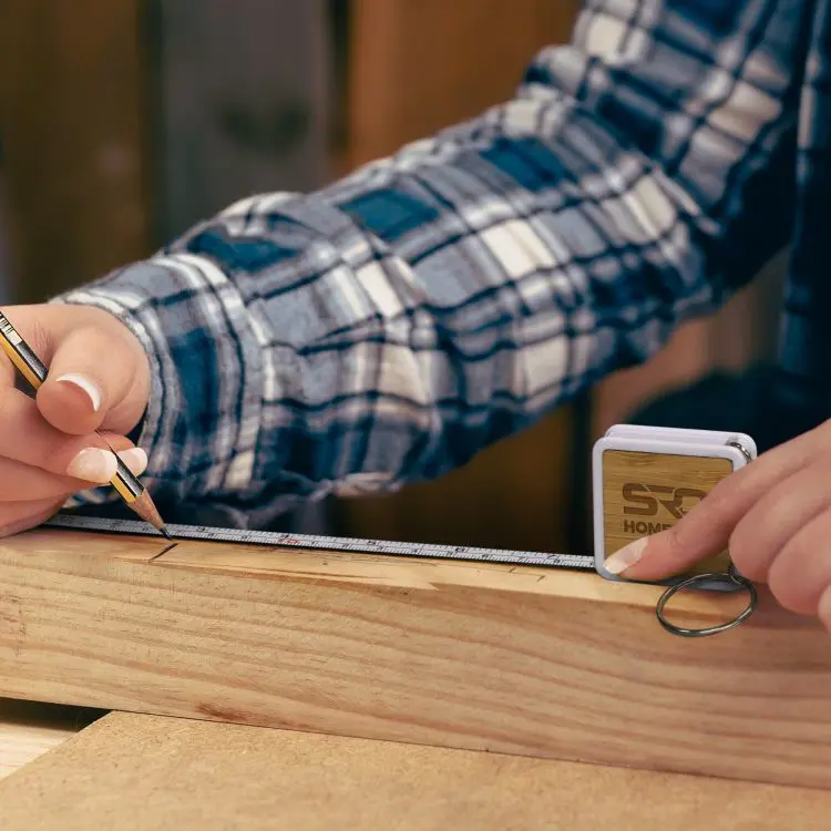 Picture of Bamboo Tape Measure Key Ring
