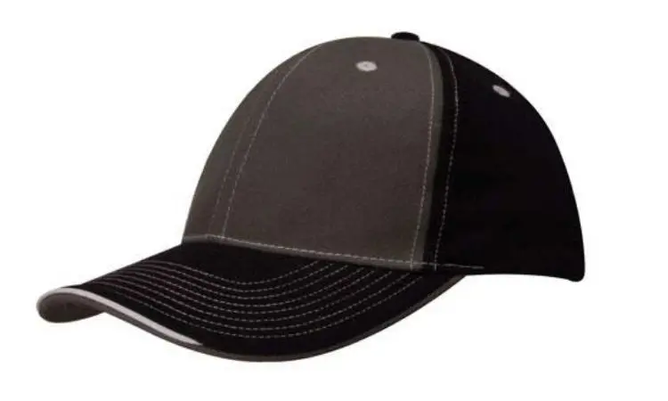 Picture of Brushed Heavy Cotton Two Tone Cap with Contrasting Stitching and Open Lip Sandwich