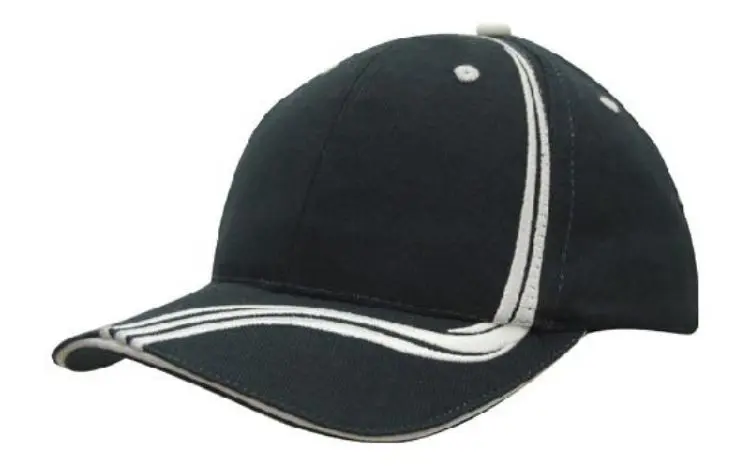 Picture of Brushed Heavy Cotton Cap with Waving Stripes on Crown & Peak