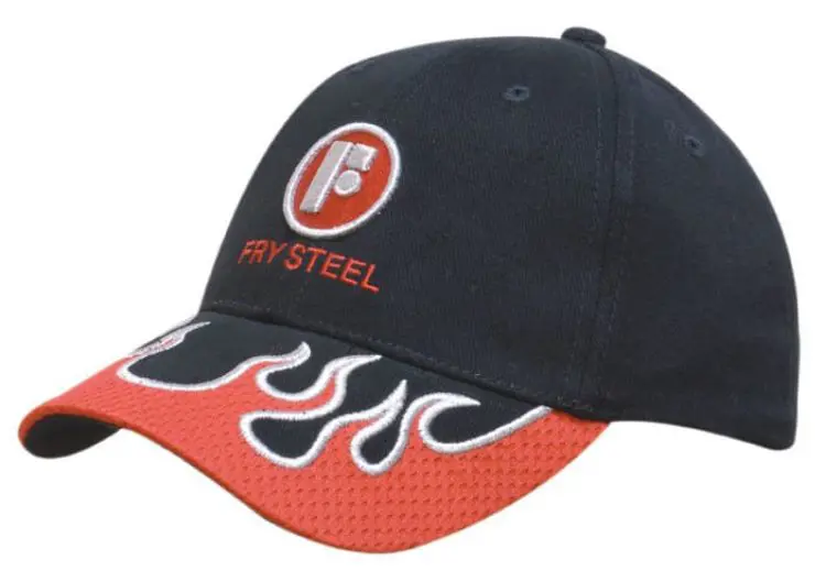 Picture of Brushed Heavy Cotton Cap with Mesh Indented Peak Flames