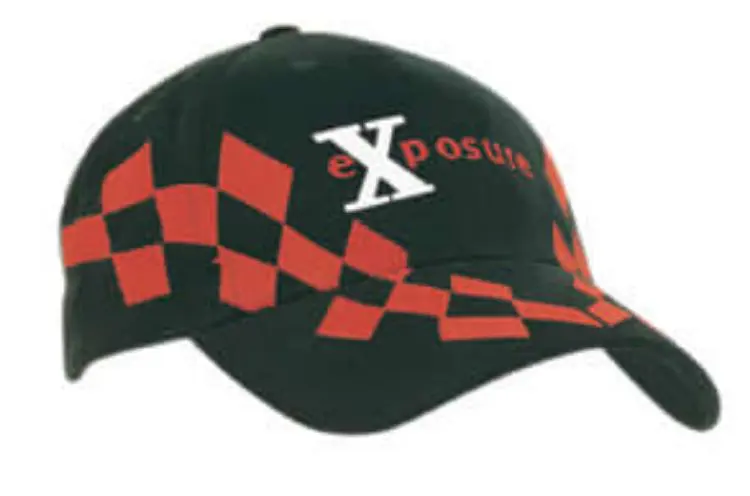 Picture of Brushed Heavy Cotton Cap with V Checked Embroidery