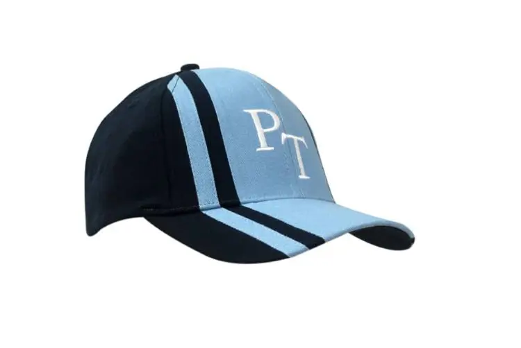 Picture of Brushed Heavy Cotton Cap with Fabric Inserts and Stripes on Crown & Peak