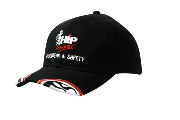 Picture of Brushed Heavy Cotton Cap with Mesh Inserts & Embroidery on Peak