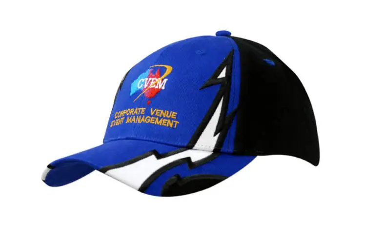 Picture of Brushed Heavy Cotton Cap with Lightning Design on Crown & Peak and Back Arch Trim