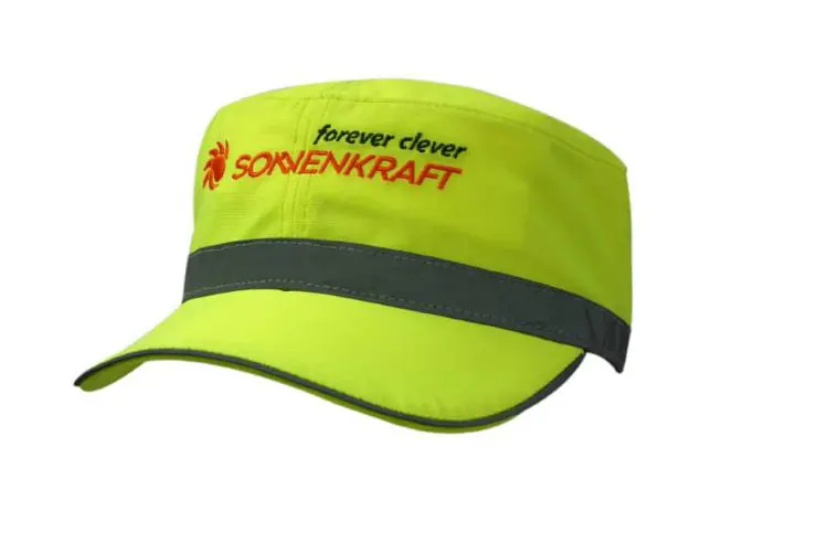 Picture of Luminescent Safety Military Cap with Reflective Open Sandwich & Reflective Crown Trim