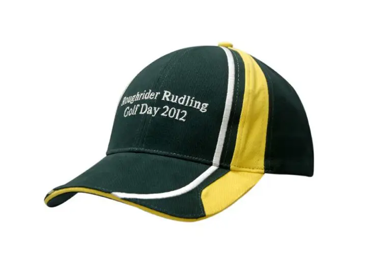 Picture of Brushed Heavy Cotton Cap with Sandwich, Fabric Inserts/Embroidery on Crown & Peak
