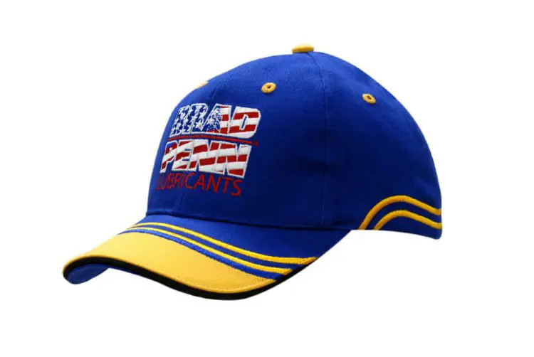 Picture of Brushed Heavy Cotton Cap with Sandwich Trim, Peak Indent & Crown/Peak Embroidery